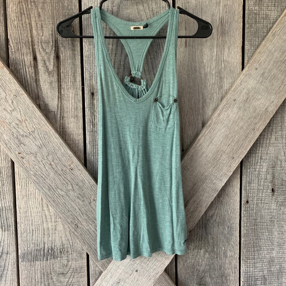 Teal blue guess shirt